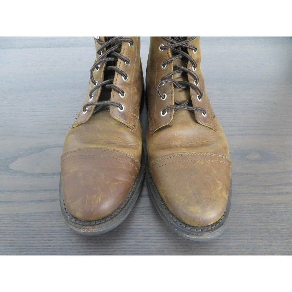 Thursday Boot Co Captain Boots Mens 9.5 Brown Leather Cap Toe Ankle Everyday